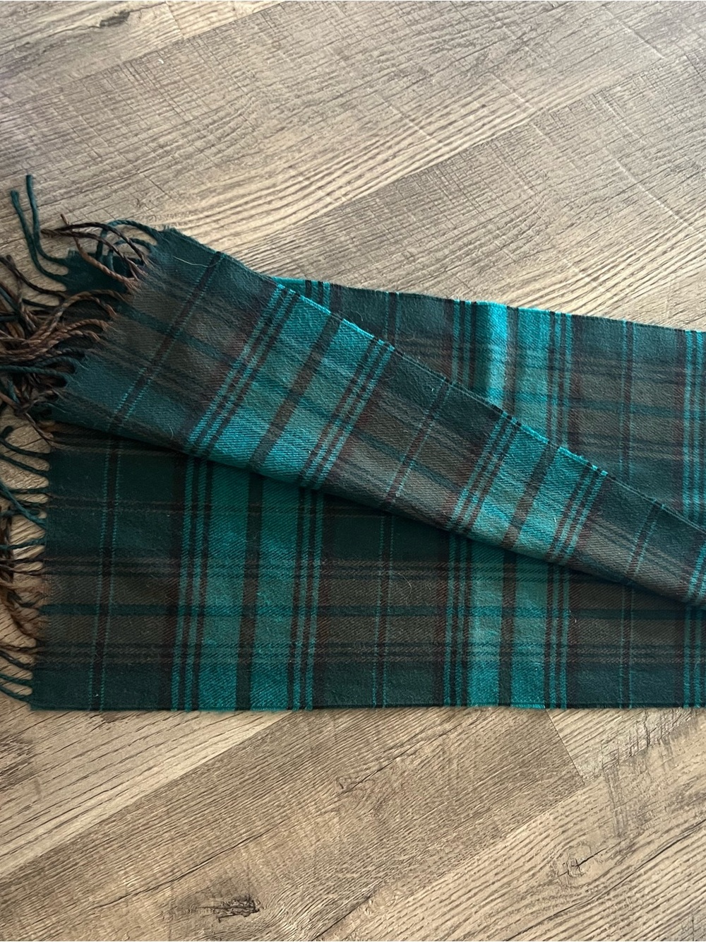 Christian Dior Monsiur Plaid Scarf in Green and Black Cashmaire